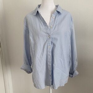 Tommy Hilfiger Light Blue Striped Button Down Large